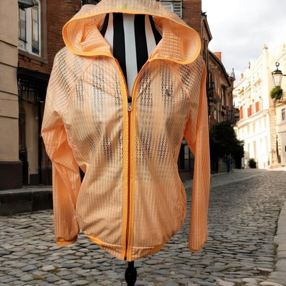 LOLE Women's Small Happy Jacket Orange W Eyelet Pattern Excellent Condition - Picture 1 of 11